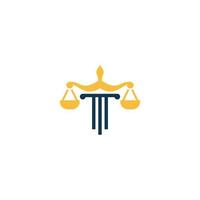 conception de logo de symbole de droit de cabinet d'avocats de justice premium vecteur