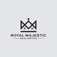 logo majestueux noir sur blanc - design de marque monogramme de luxe vecteur