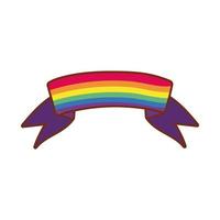 bannière de ruban avec des rayures de la fierté gay vecteur