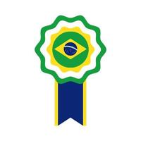 icône de style plat timbre drapeau brésil vecteur
