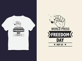 conception de t shirt typographie journée mondiale de la liberté de la presse avec vecteur