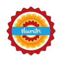 joyeuse fête de navratri avec style plat en dentelle décorative vecteur