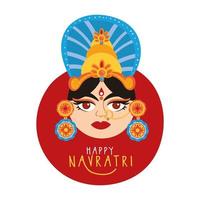 joyeuse fête navratri avec style plat déesse amba vecteur