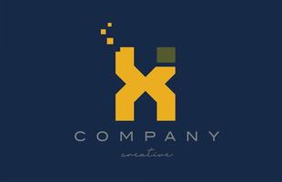 points jaunes x création d'icône de logo lettre alphabet. conception de modèle pour entreprise ou entreprise vecteur