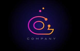 Création d'icône de logo de lettre d'alphabet de ligne de point q. modèle créatif pour entreprise et entreprise de couleur jaune rose vecteur