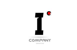 création simple d'icône de logo de lettre alphabet i noir et blanc avec lettrage de style japonais. modèle créatif pour les entreprises et les entreprises vecteur