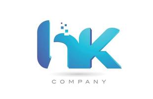 hk alphabet lettre logo icône combinaison design. modèle créatif pour les entreprises et les entreprises vecteur
