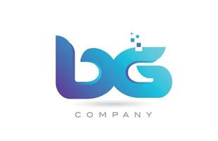 bg alphabet lettre logo icône combinaison design. modèle créatif pour les entreprises et les entreprises vecteur