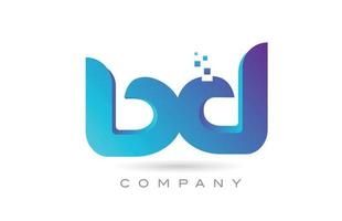 bd alphabet lettre logo icône combinaison design. modèle créatif pour les entreprises et les entreprises vecteur