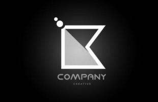 k icône de logo lettre alphabet noir et blanc avec des points. modèle créatif pour entreprise et entreprise vecteur