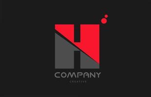 h rouge gris points alphabet lettre logo icône création. modèle créatif pour les entreprises et les entreprises vecteur