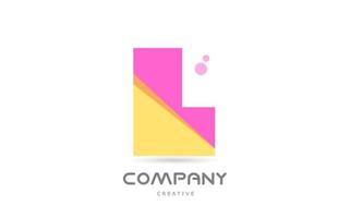 l icône du logo lettre alphabet géométrique rose jaune. modèle créatif pour les entreprises et les entreprises vecteur