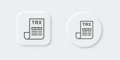 icône de ligne d'impôt dans le style de conception néomorphique. finance signe illustration vectorielle. vecteur