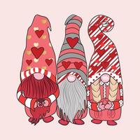 conception de t-shirt gnome saint valentin vecteur