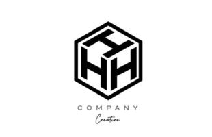 trois lettres cube h alphabet lettre logo icône design avec polygone design. modèle créatif pour entreprise et entreprise vecteur
