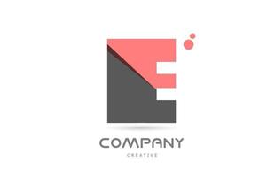 e icône du logo lettre alphabet géométrique points roses. modèle créatif pour les entreprises et les entreprises vecteur