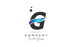 g gris bleu points alphabet lettre logo icône. modèle créatif pour entreprise et entreprise vecteur