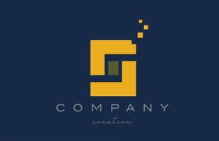 conception d'icône de logo lettre alphabet points jaunes s. conception de modèle pour entreprise ou entreprise vecteur