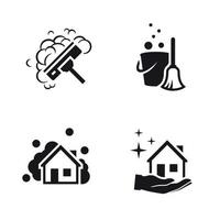 logo vectoriel de services de nettoyage de maison. icône noire sur fond blanc