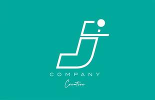 création d'icône de logo lettre alphabet j vert avec fond pastel. modèle créatif pour les entreprises et les entreprises vecteur