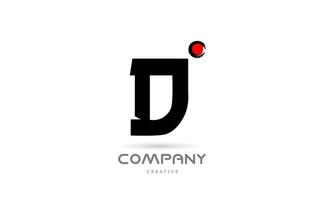 conception simple d'icône de logo de lettre d'alphabet d noir et blanc avec le lettrage de style japonais. modèle créatif pour les entreprises et les entreprises vecteur