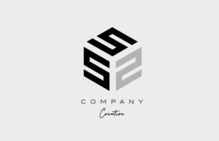 s gris trois lettres alphabet lettre logo icône design. modèle créatif pour les entreprises et les entreprises vecteur