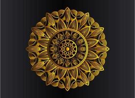 conception de mandala arabesque ornementale, florale et abstraite dorée vecteur