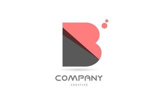 b icône du logo lettre alphabet géométrique points roses. modèle créatif pour les entreprises et les entreprises vecteur