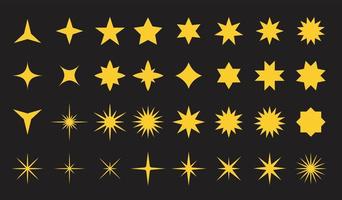 une collection vectorielle de formes d'étoiles pour les compositions d'œuvres d'art vecteur