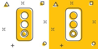 icône de sémaphore dans le style comique. illustration de vecteur de dessin animé de feu de signalisation sur fond blanc isolé. concept d'entreprise à effet d'éclaboussure carrefour.