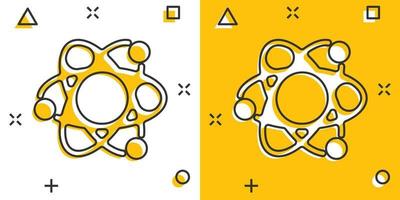 icône scientifique dans le style comique. illustration de vecteur de dessin animé de cellule d'adn sur fond blanc isolé. concept d'entreprise d'effet d'éclaboussure d'évolution de molécule.