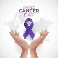 sensibilisation à la journée mondiale du cancer vecteur