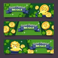 bannière de pièces de marketing saint patrick vecteur