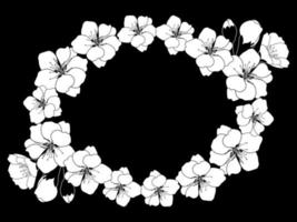 cadre de fleurs de cerisier en forme de bulle de dialogue. couronne florale avec place pour le texte. enregistrer le modèle de date. illustration vectorielle vecteur