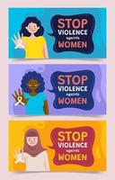 bannières d'arrêt de la violence contre les femmes vecteur