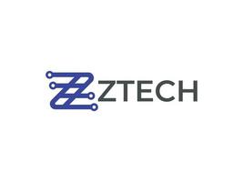 modèle de vecteur de conception de logo lettre z tech