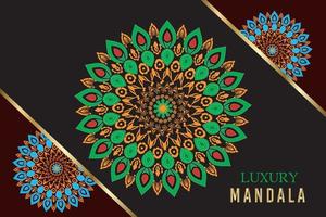 fond de mandala de luxe avec motif arabesque doré style oriental islamique arabe. mandala décoratif de style ramadan. vecteur