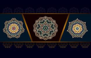 fond de mandala de luxe avec motif arabesque doré style oriental islamique arabe. mandala décoratif de style ramadan. vecteur