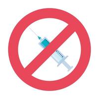 vaccin injectable avec symbole refusé vecteur