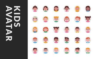 enfant enfants avatar profil utilisateur avec diversité pour l'enfance préscolaire maternelle avec cercle rond