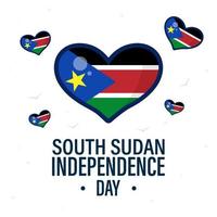 9 juillet, fête de l'indépendance du sud-soudan. carte, bannière, affiche, conception de fond. illustration vectorielle. vecteur