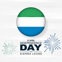 27 avril fête de l'indépendance de la sierra leone. carte de la sierra leone. carte, bannière, affiche, conception de fond. illustration vectorielle. vecteur