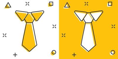 icône de cravate de dessin animé de vecteur dans le style comique. pictogramme d'illustration de signe de cravate. concept d'effet d'éclaboussure d'entreprise de cravate.