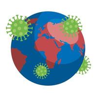 planète terre avec des particules covid19 vecteur