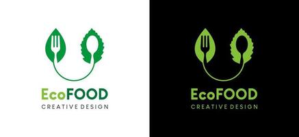 création de logo d'icône de nourriture écologique, nourriture organique saine avec illustration vectorielle de style sourire vecteur