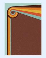 arrière-plans à rayures vintage, affiches, échantillons de bannières, couleurs rétro des années 1970, lignes de perspective rétro vecteur
