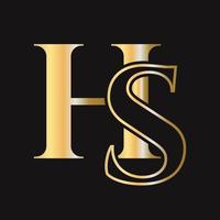 création de logo monogramme sh. logo hs vecteur