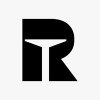 création de logo de porte lettre r combinée à un modèle vectoriel d'icône de porte ouverte minimale