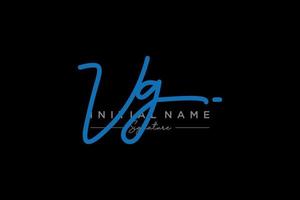 vecteur de modèle de logo de signature vg initial. illustration vectorielle de calligraphie dessinée à la main.