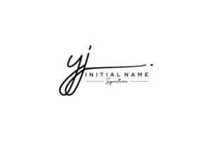 vecteur de modèle de logo de signature yj initial. illustration vectorielle de calligraphie dessinée à la main.